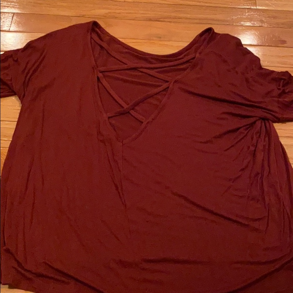Maroon strap long sleeve